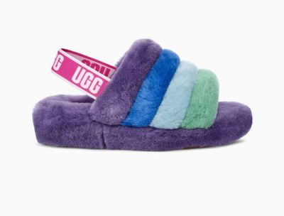UGG Pride Fluff Yeah Slides for Mens - Pride Multicolor Purple India